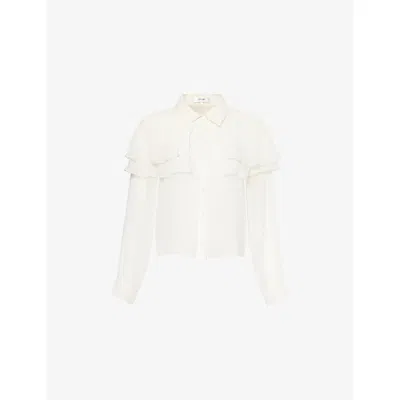 Frame Womens Cream The Silk Cape Blouse In White