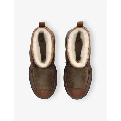 Ugg Ankle Boots With Round Toe And Pull Tab In Burgundy