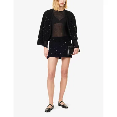 Frame Womens Black The Mesh Polka Dot Top Xs In Black