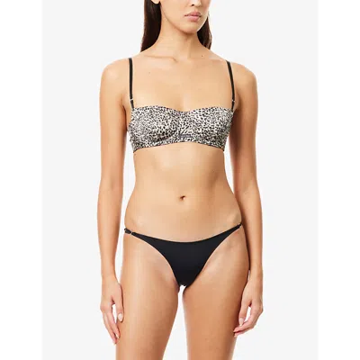 Calvin Klein Womens Animal Print Tempt Animal-print Underwired Stretch-woven Bralette In Animal Print