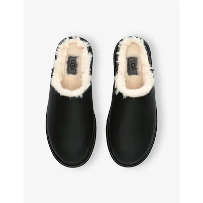 Ugg Leather Mules In Black