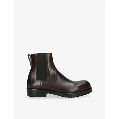 Dries Van Noten Leather Chelsea Boots In Brown