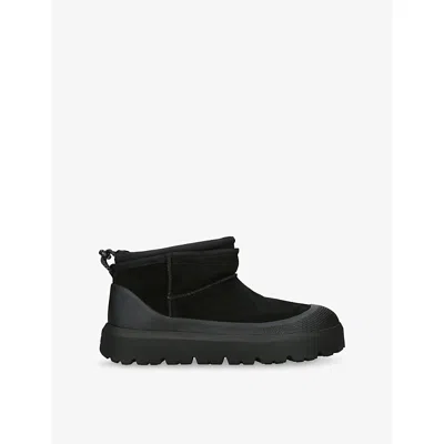 Ugg Suede Classic Ultra Mini Weather Hybrid Ankle Boots In Black