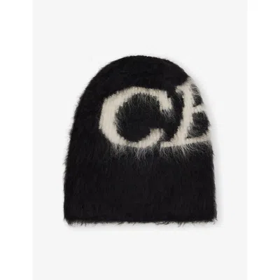Cole Buxton Mens Black Logo Super Alpaca-blend Beanie In Black