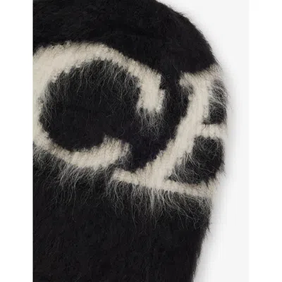 Cole Buxton Mens Black Logo Super Alpaca-blend Beanie In Black