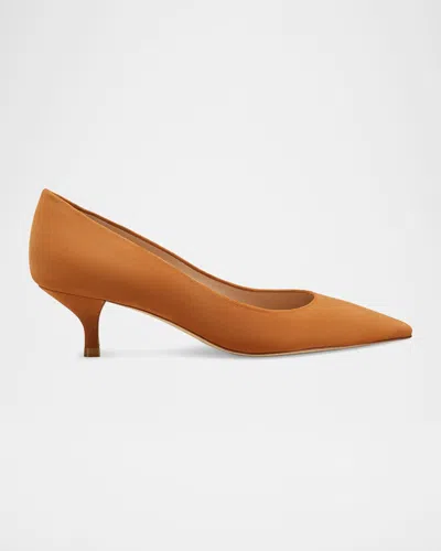 Stuart Weitzman Stuart Suede Kitten Pumps In Brown
