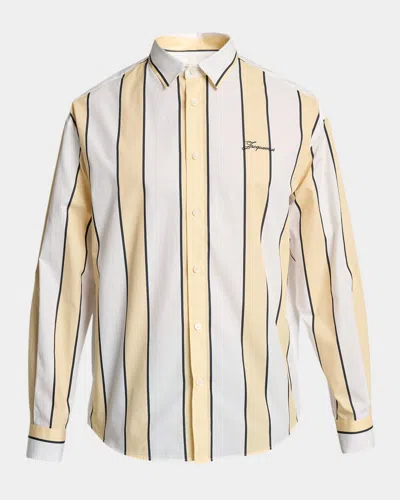 Jacquemus Men's The Simon Stripe Poplin Button-down Shirt In Multi