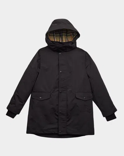 Burberry Boy's Brady Detachable Warmer Nylon Parka Jacket In Black
