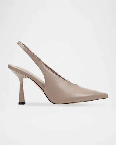 Marc Fisher Ltd Women's Esther Leather Slingback Pump In Neutral