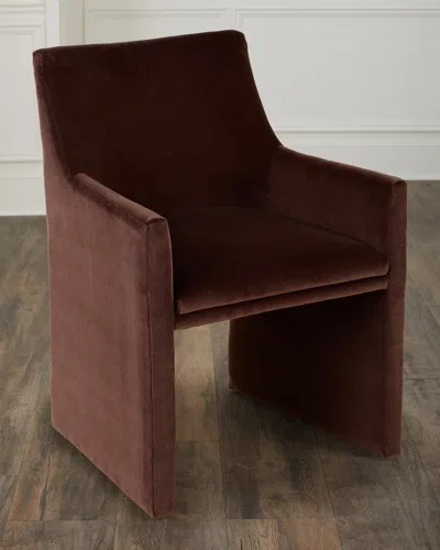 Massoud Hamilton Dining Arm Chair In Brown