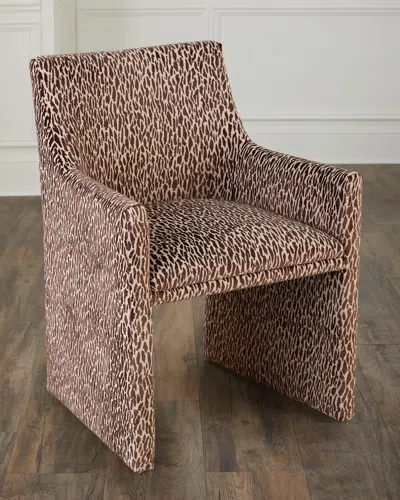 Massoud Fleck Dining Arm Chair In Brown