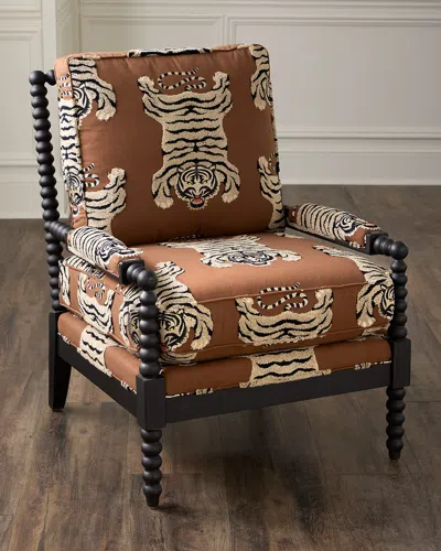 Massoud Sable Spindle Chair In Brown