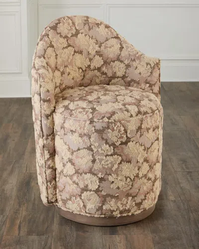 Massoud Valencia Swivel Vanity Chair In Brown