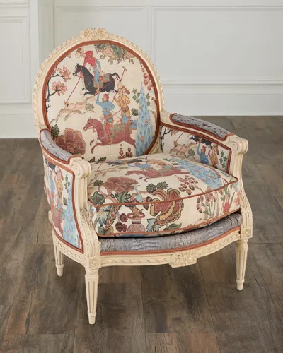 Massoud Radcliff Bergere Chair In Animal Print