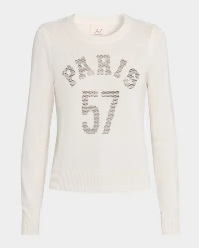 Cinq À Sept Paris 57 Embellished Wool-blend Sweater In Neutral