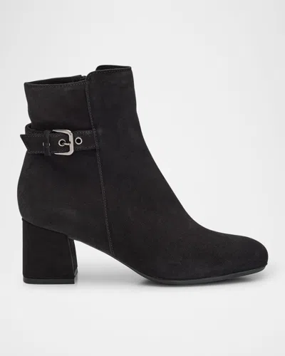 La Canadienne Jeff Waterproof Suede Booties In Black
