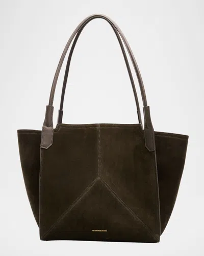 Victoria Beckham Victoria Small Suede Tote Bag In Brown