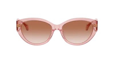 Versace 56mm Gradient Oval Sunglasses In Gold