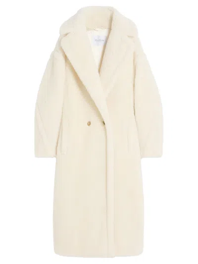 Max Mara Teddy Bear Icon Coat In Alpaca And Wool In White