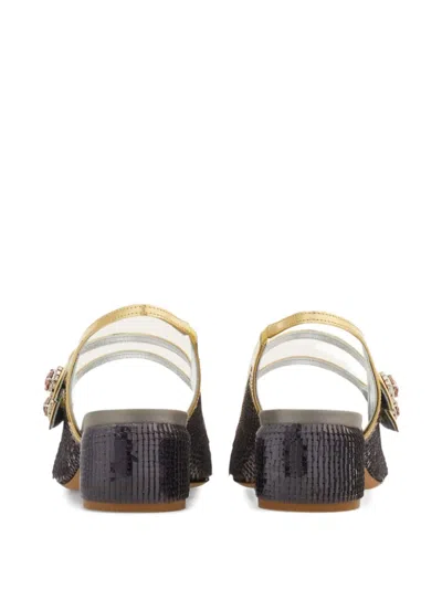 Ferragamo Slingback-pumps Mit Pailletten In Black