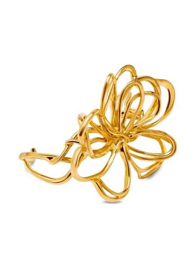 Oscar De La Renta Armspange Mit Blumenform In Brown