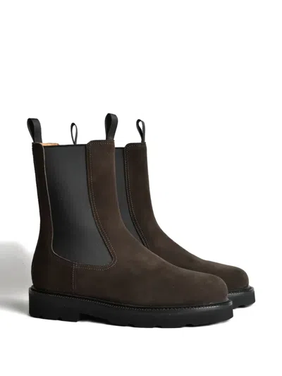 Henderson Baracco Suede Pull-tab Boots In Brown