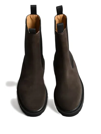 Henderson Baracco Suede Pull-tab Boots In Brown
