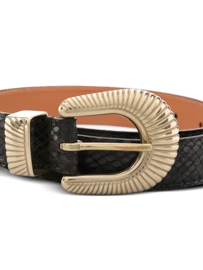 Sandro Schnallengürtel Aus Pythonleder In Black