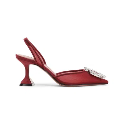 Amina Muaddi 95mm Begum Crystal-embellished Heeled Sandals In Red