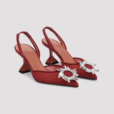 Amina Muaddi 95mm Begum Crystal-embellished Heeled Sandals In Red