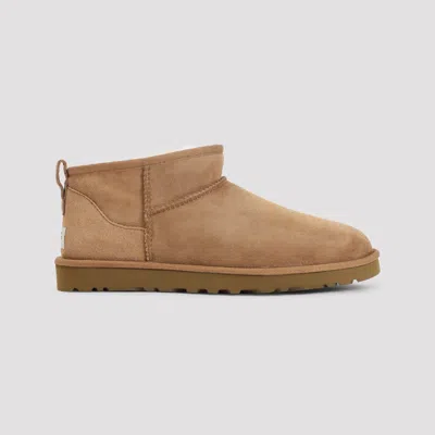 Ugg Classic Ultra Mini Suede Boots In Brown