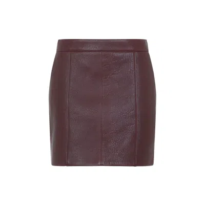 Chloé Chloe Women Grape Leather Mini Skirt In Red