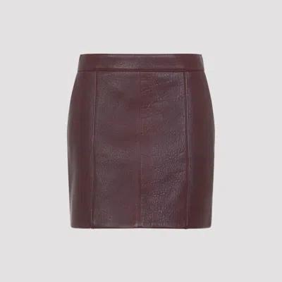 Chloé Chloe Women Grape Leather Mini Skirt In Red