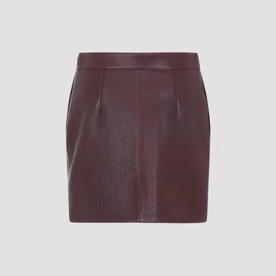Chloé Chloe Women Grape Leather Mini Skirt In Red