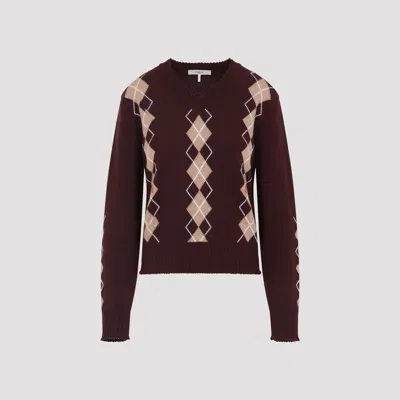 Chloé Chloe Argyle-intarsia Wool And Cashmere-blend Jumper In Brown