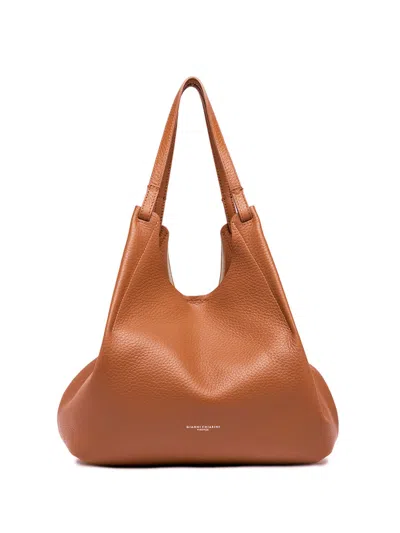 Gianni Chiarini Dua Double Handle Bag In Caramel Double Leather In Brown