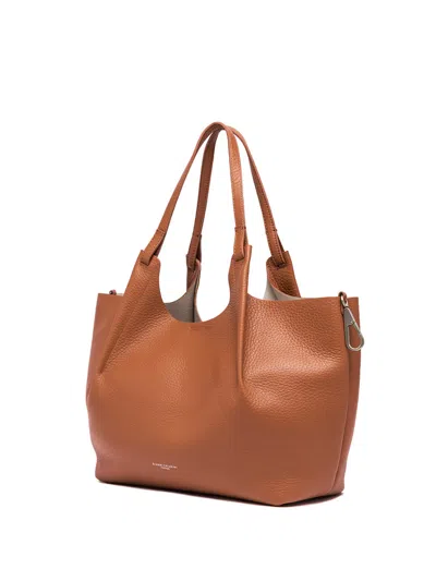 Gianni Chiarini Dua Double Handle Bag In Caramel Double Leather In Brown