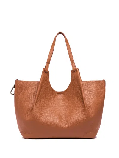 Gianni Chiarini Dua Double Handle Bag In Caramel Double Leather In Brown