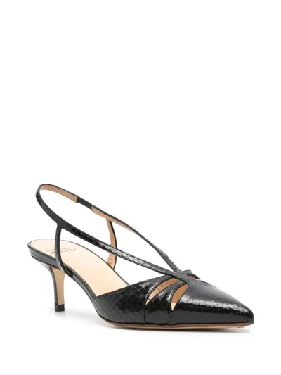 Francesco Russo 55mm Snakeskin-effect Leather Pumps In Black