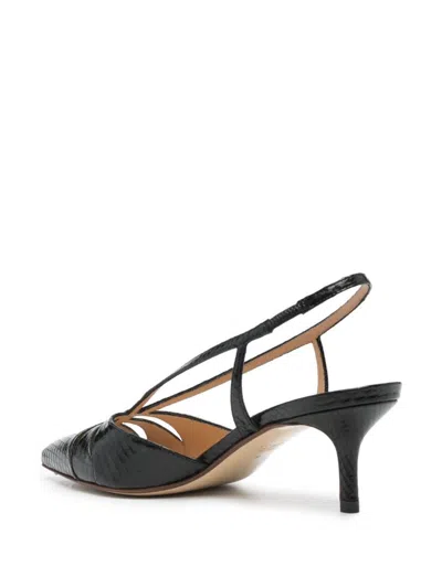 Francesco Russo 55mm Snakeskin-effect Leather Pumps In Black