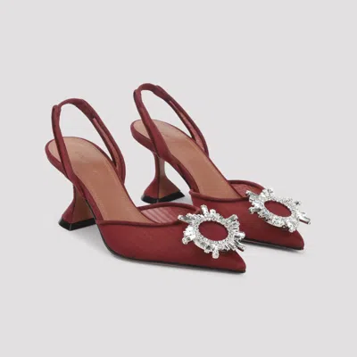 Amina Muaddi 95mm Begum Crystal-embellished Heeled Sandals In Red