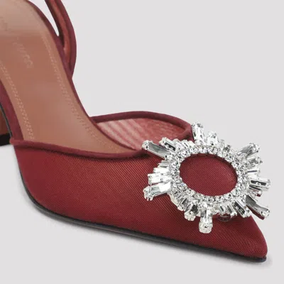 Amina Muaddi 95mm Begum Crystal-embellished Heeled Sandals In Red