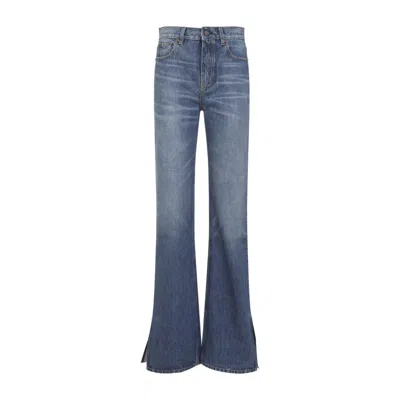 Chloé Chloe' Wide Leg Denim Jeans In Black