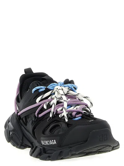 Balenciaga Women Black Mesh And Rubber Track Trail Laces Sneakers In Black