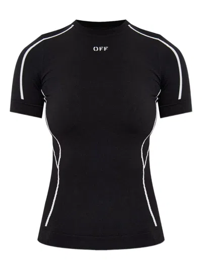 Off-white T-shirt With Logo Detail In Black