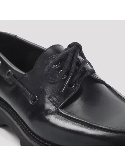 John Lobb Black Tide Dew Hide Hilly Calf Leather Derbies In Black