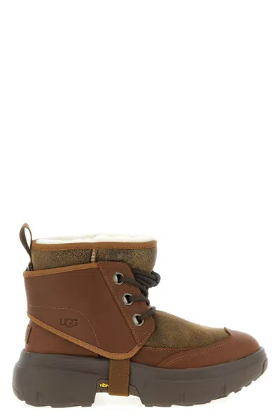 Ugg Ankle Boots With Round Toe And Pull Tab In Brown