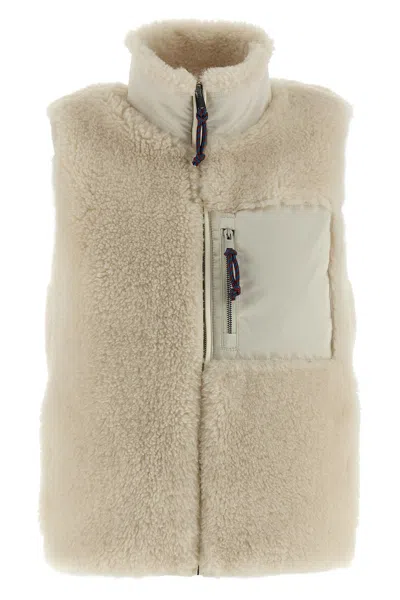 Tory Burch Color Block Highpile Vest In Multi