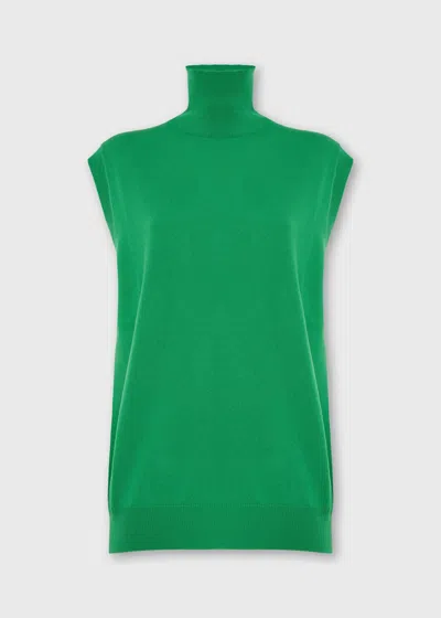 Malo Maglione Collo Alto In Cashmere In Green