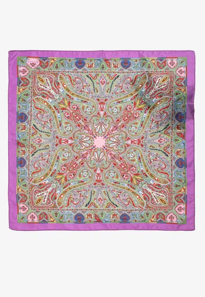 Etro Paisley Pattern Silk Pocket Square In Multi